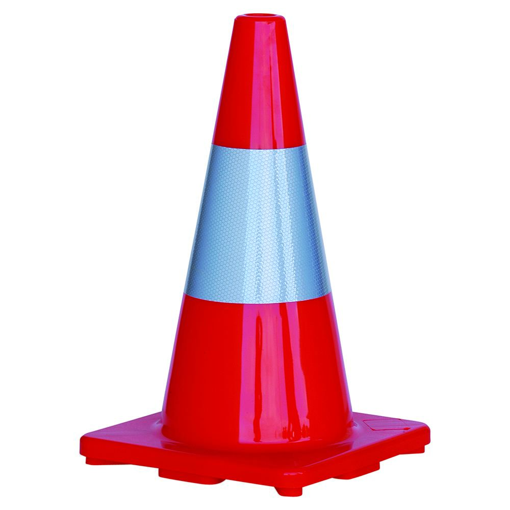 Orange PVC Traffic Cone / Reflective Tape 450mm — Site Safety | GRS Safety Perth