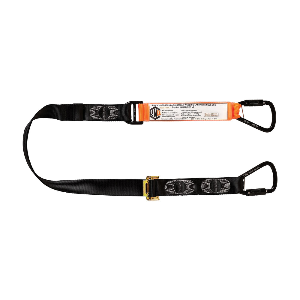Elite Single Leg Shock Absorbing 2M Adjustable Lanyard With Hardware KT X2 — Height Safety | GRS Safety Perth