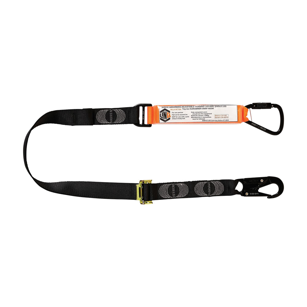 Elite Single Leg Shock Absorbing 2m Adjustable Lanyard — Height Safety | GRS Safety Perth
