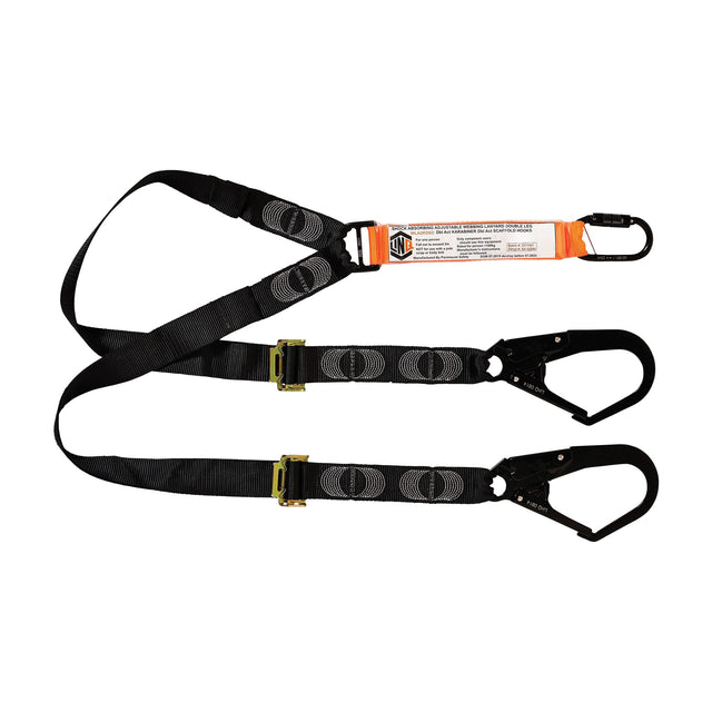 Elite Double Leg Shock Absorbing 2M Adjustable Lanyard  With Hardware KD & SD X2 — Height Safety | GRS Safety Perth