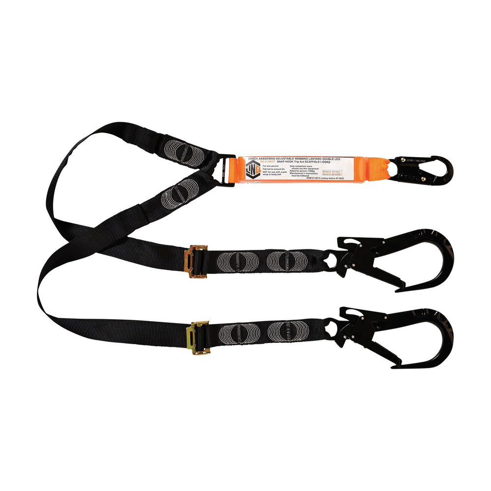 Elite Double Leg Shock Absorbing 2m Adjustable Lanyard — Height Safety | GRS Safety Perth