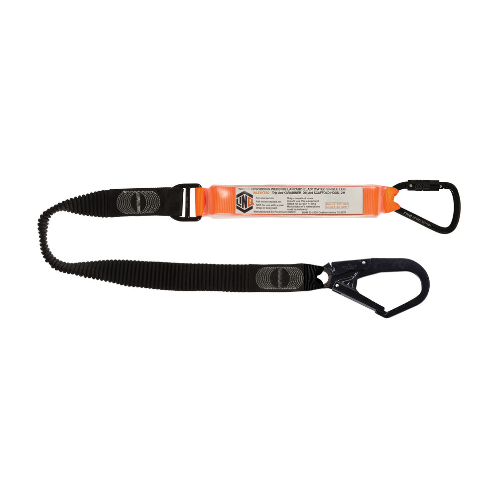 Elite Single Leg Elasticated Lanyard with Hardware KT & SD — Height Safety | GRS Safety Perth