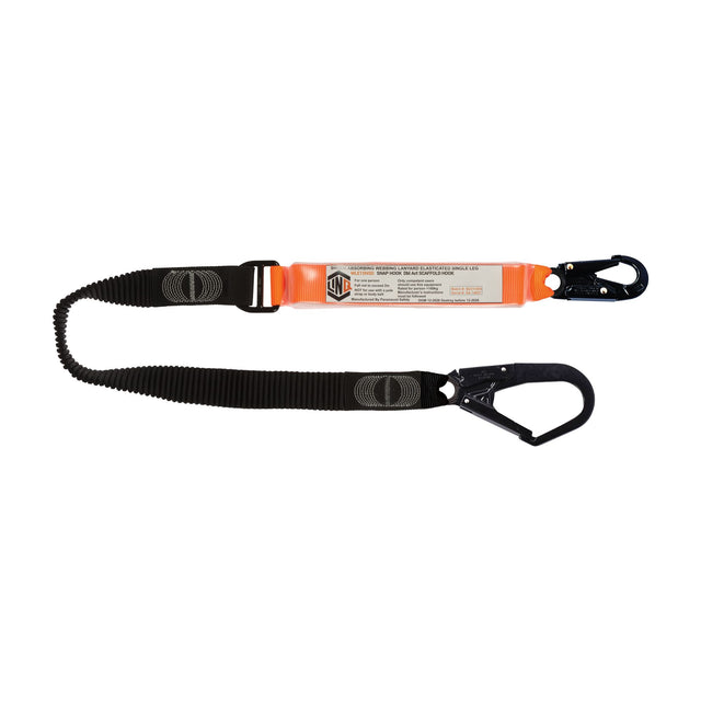 Elite Single Leg Elasticated Lanyard With Hardware SN & SD — Height Safety | GRS Safety Perth