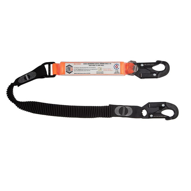 Elite Single Leg Elasticated Lanyard With Hardware SN X2 — Height Safety | GRS Safety Perth