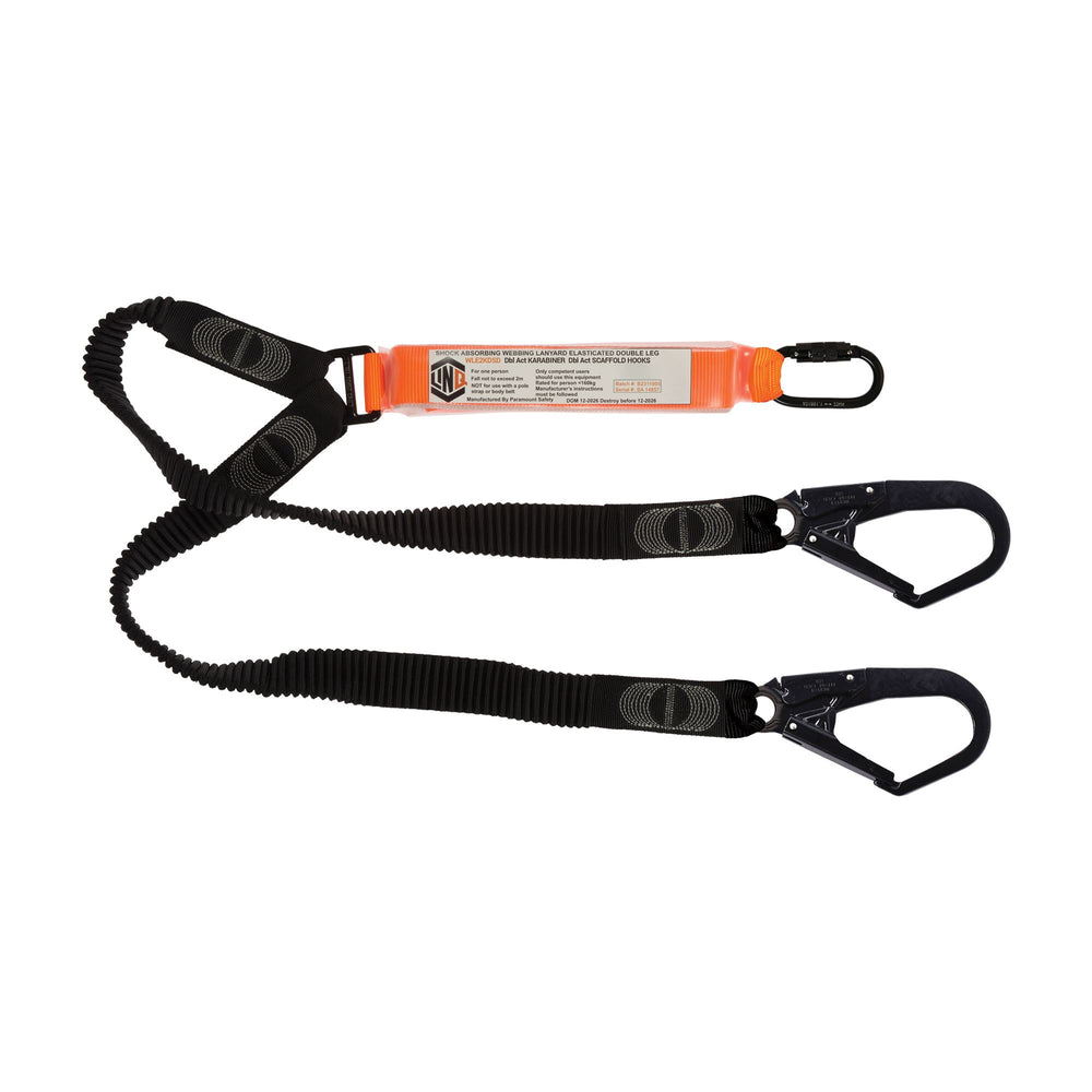 Elite Double Leg Elasticated Lanyard With Hardware KD & SD X2 — Height Safety | GRS Safety Perth