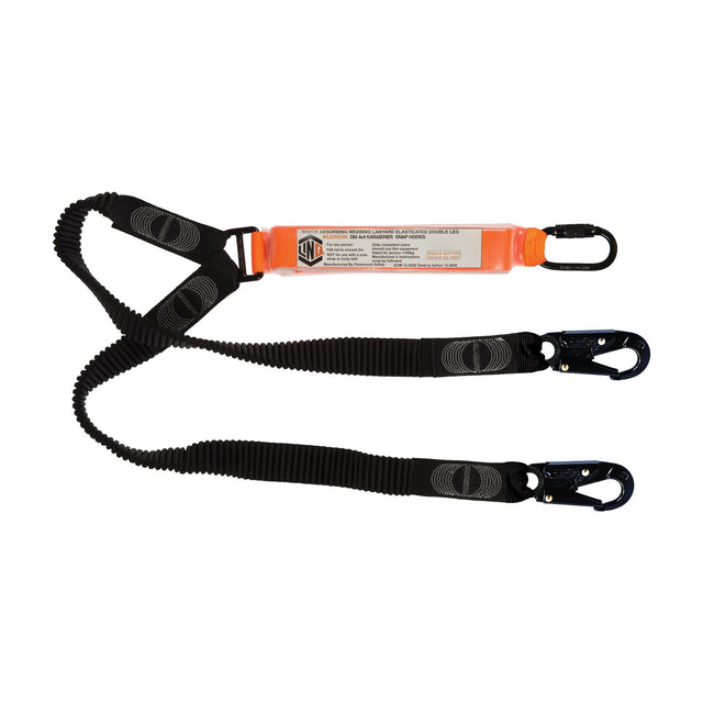 Elite Double Leg Elasticated Lanyard with Hardware KD & SN X2 — Height Safety | GRS Safety Perth
