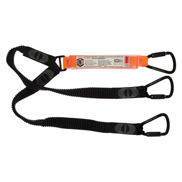 Elite Double Leg Elasticated Lanyard With Hardware KT X2 — Height Safety | GRS Safety Perth