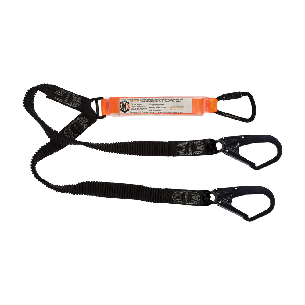 Elite Double Leg Elasticated Lanyard With Hardware KT & SD X2 — Height Safety | GRS Safety Perth