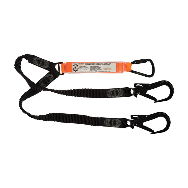 Elite Double Leg Elasticated Lanyard with Hardware KT & ST X2 — Height Safety | GRS Safety Perth