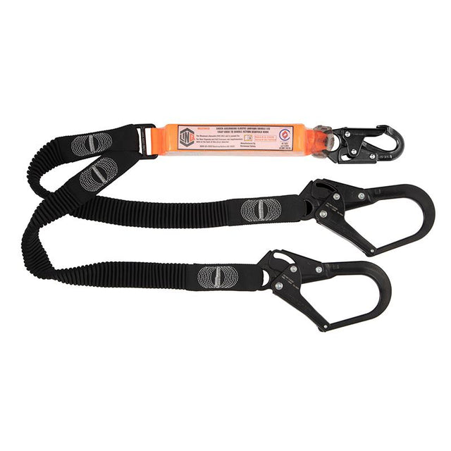 Elite Double Leg Elasticated Lanyard With Hardware SN & SD X2 — Height Safety | GRS Safety Perth