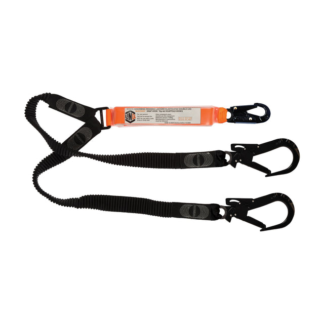 Elite Double Leg Elasticated Lanyard with Hardware SN & ST — Height Safety | GRS Safety Perth