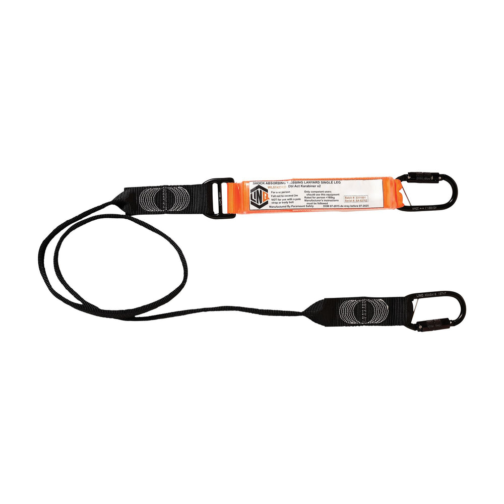 Elite Single Leg Shock Absorbing Webbing Lanyard With Hardware KD X2 — Height Safety | GRS Safety Perth