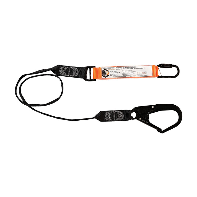 Elite Single Leg Shock Absorbing Webbing Lanyard With Hardware KD & SD — Height Safety | GRS Safety Perth