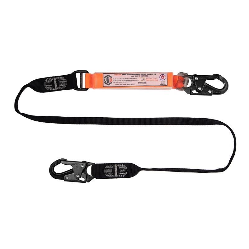Elite Single Leg Shock Absorbing Webbing Lanyard With Hardware SN X2 — Height Safety | GRS Safety Perth