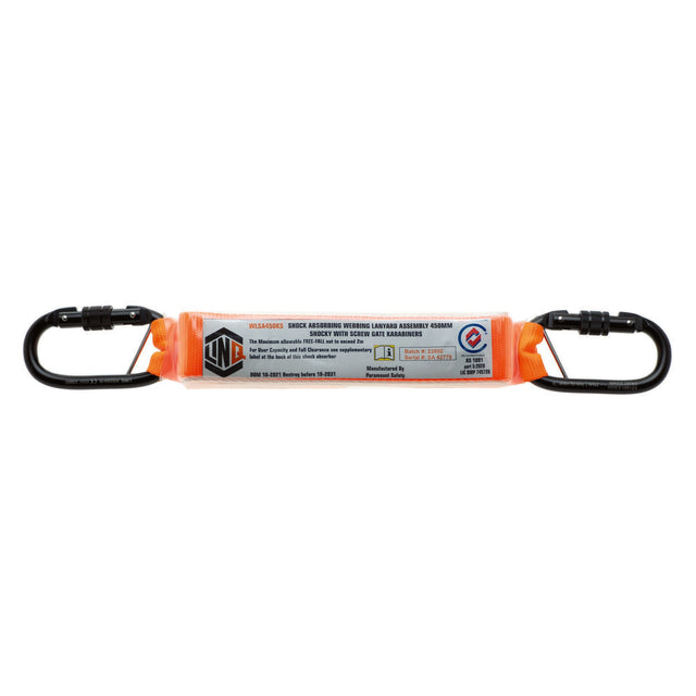 Shock Absorbing 450mm Assembly With Perm Attached Karabiners Screw Gate — Accessories | GRS Safety Perth